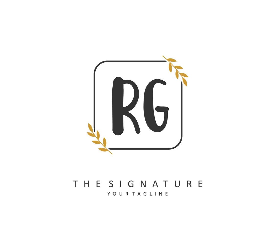 rg inicial letra escritura y firma logo. un concepto escritura inicial logo con modelo elemento. vector