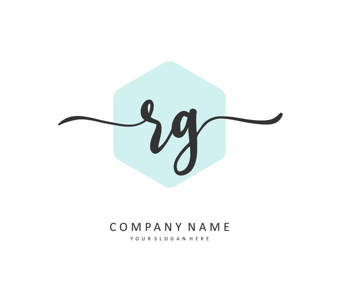 RG Initial letter handwriting and  signature logo. A concept handwriting initial logo with template element. vector