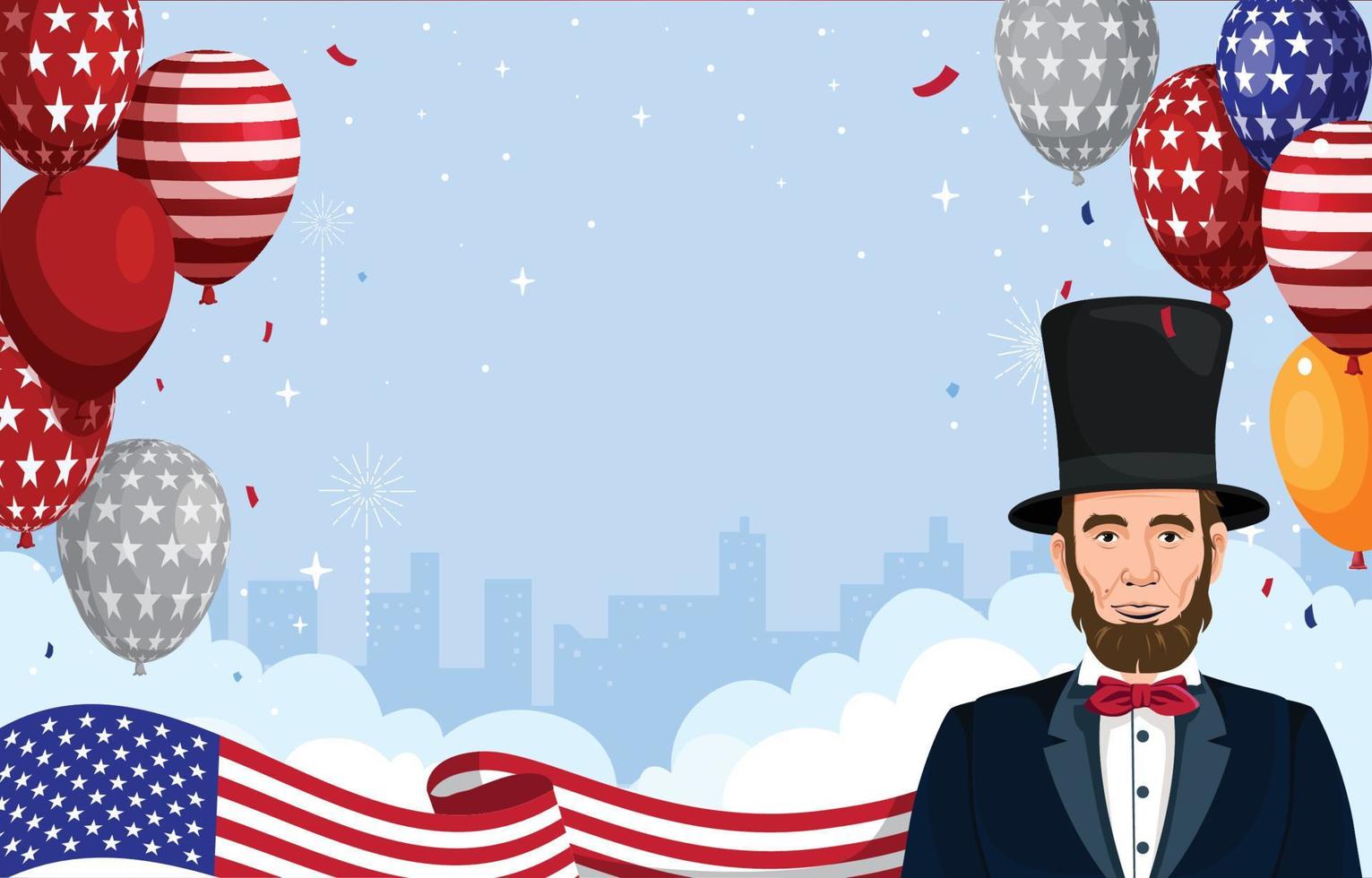 Abraham Lincoln Day Background vector