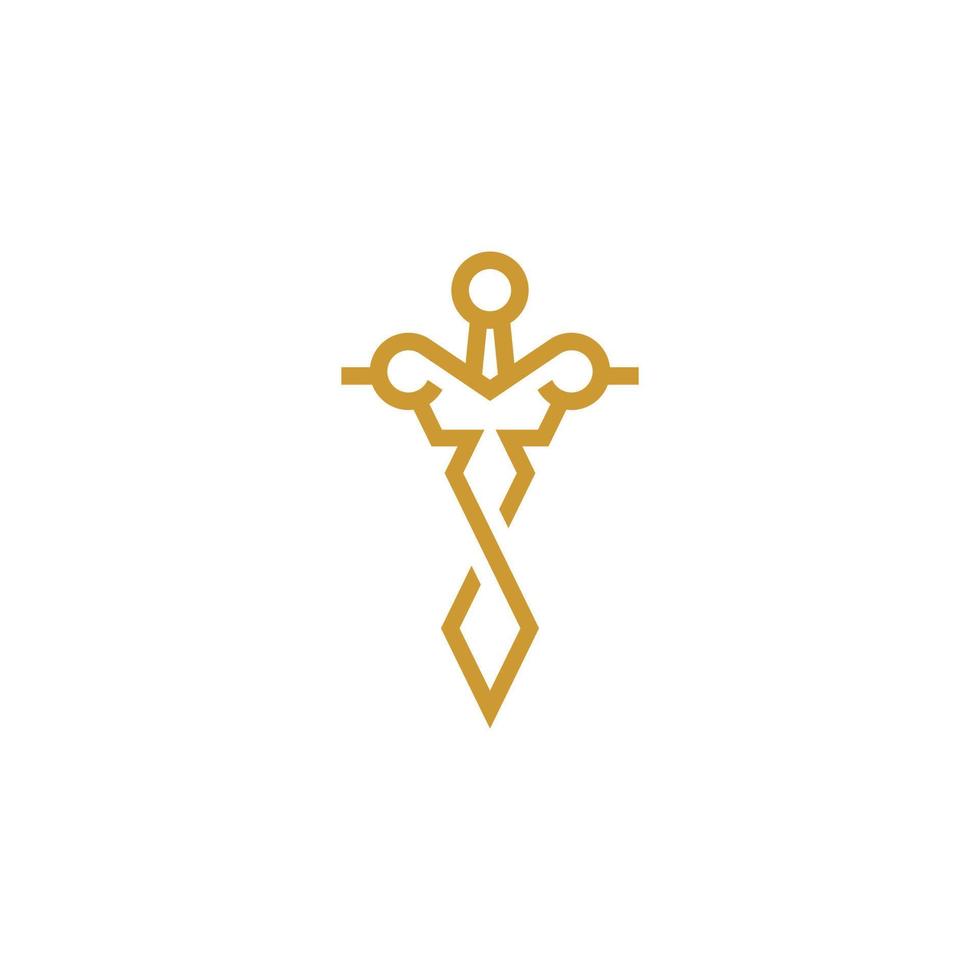 colored sword logo on white background vector