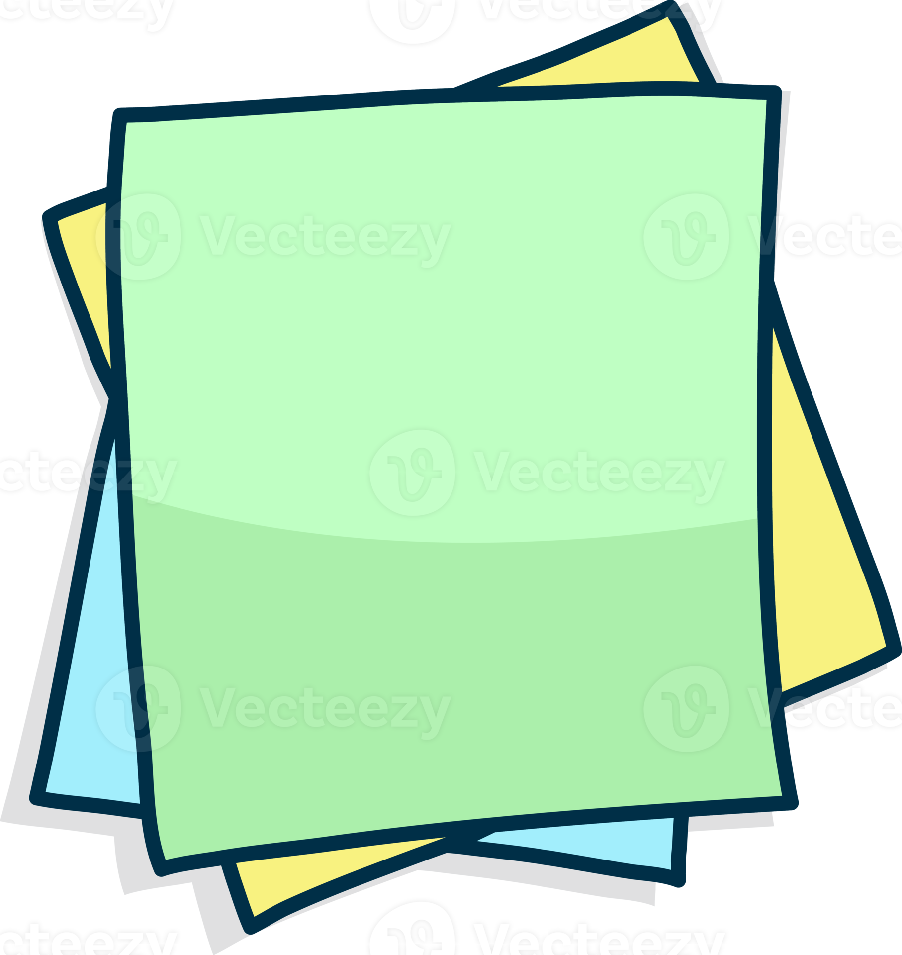Colored post it note paper, rounded edges, sticky notes for reminders