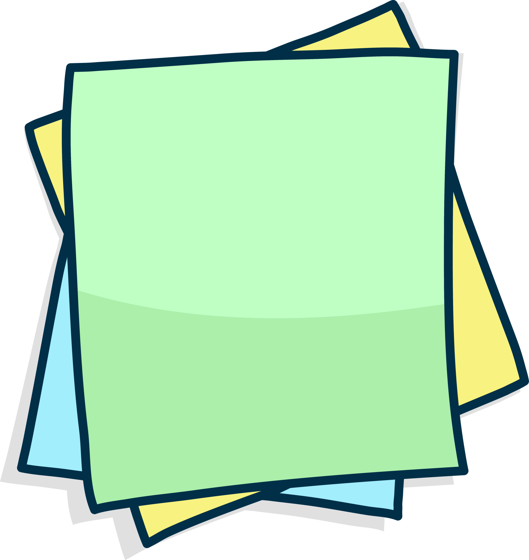 Colored post it note paper, rounded edges, sticky notes for