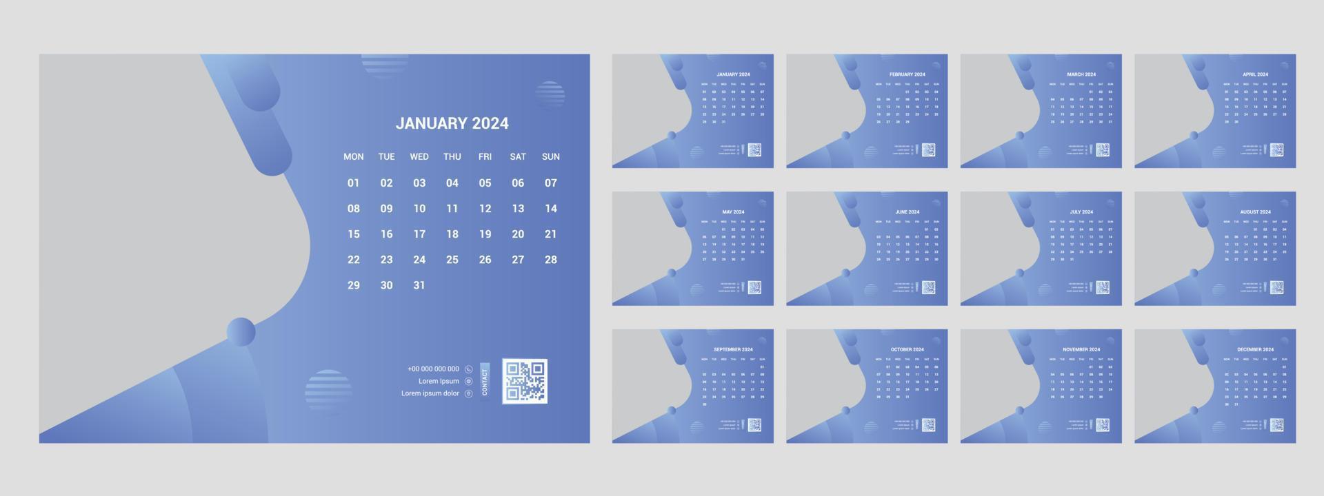 Desk Calendar 2024 vector