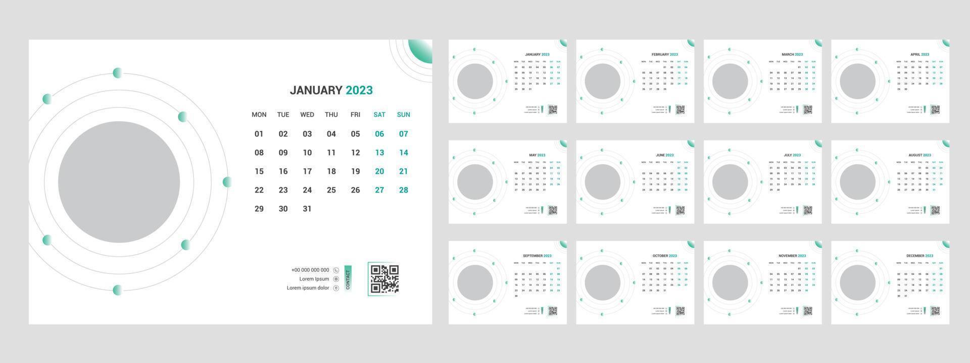 escritorio calendario 2024 vector