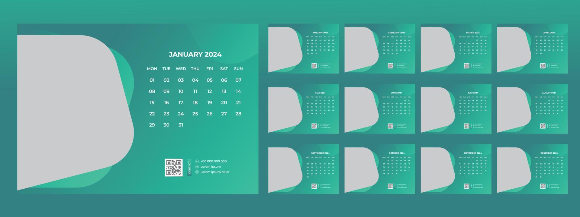 Desk Calendar 2024 vector
