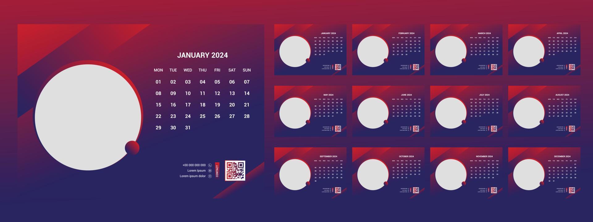 Desk Calendar 2024 vector