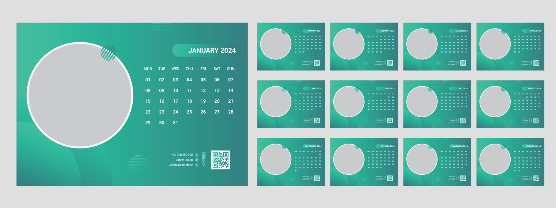 Desk Calendar 2024 vector