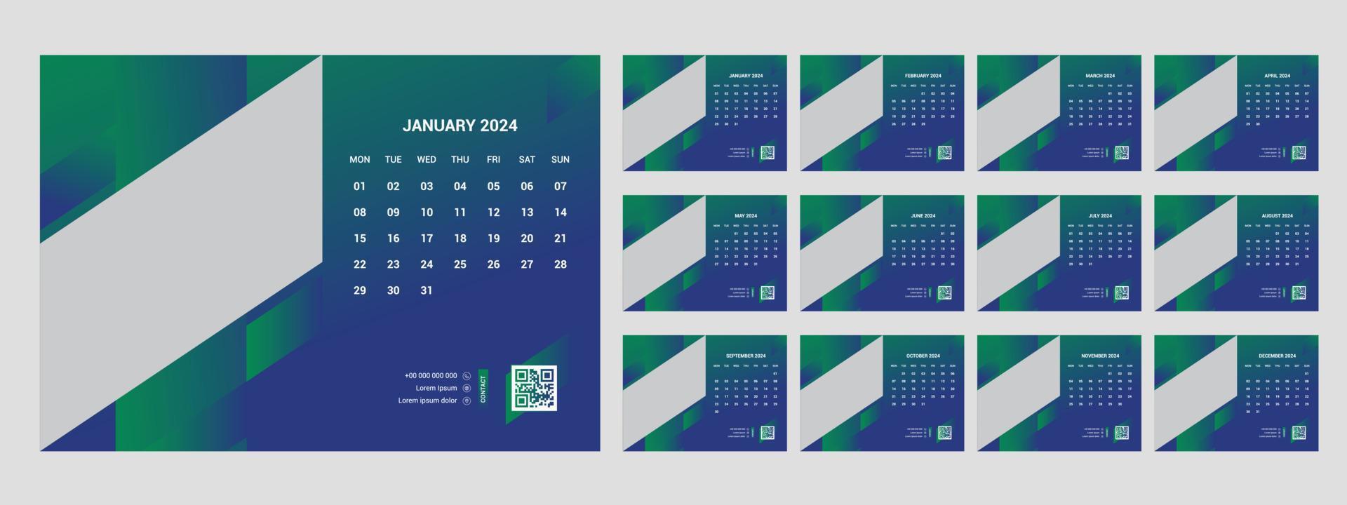 Desk Calendar 2024 vector