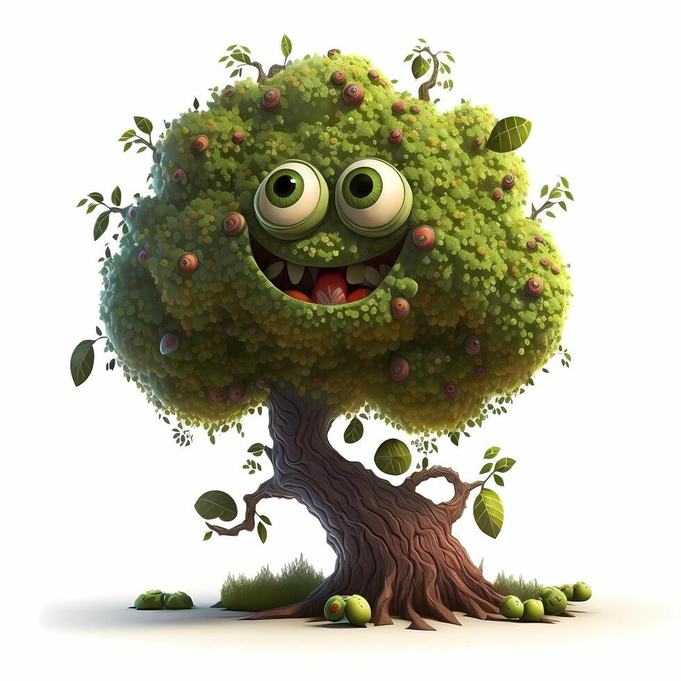 tree happy character cute photo