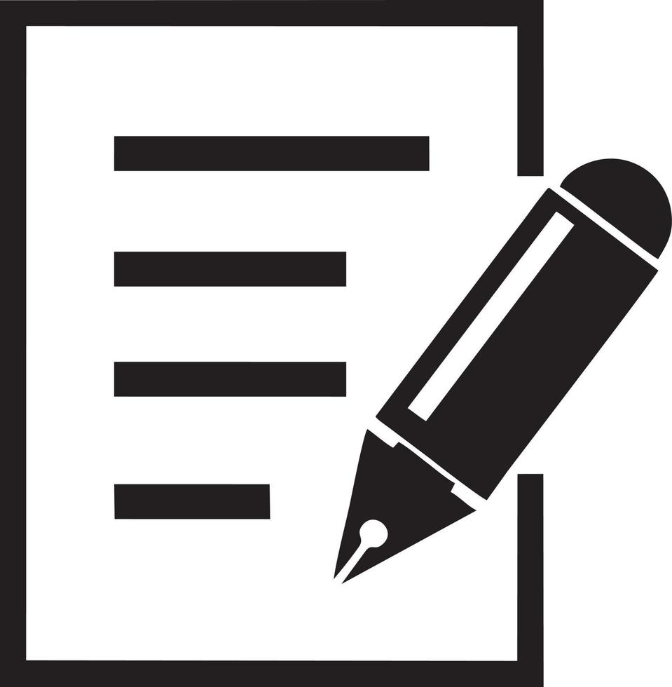 writing pen icon symbol in white background. Illustration of the sign pencil symbol vector image. EPS 10.