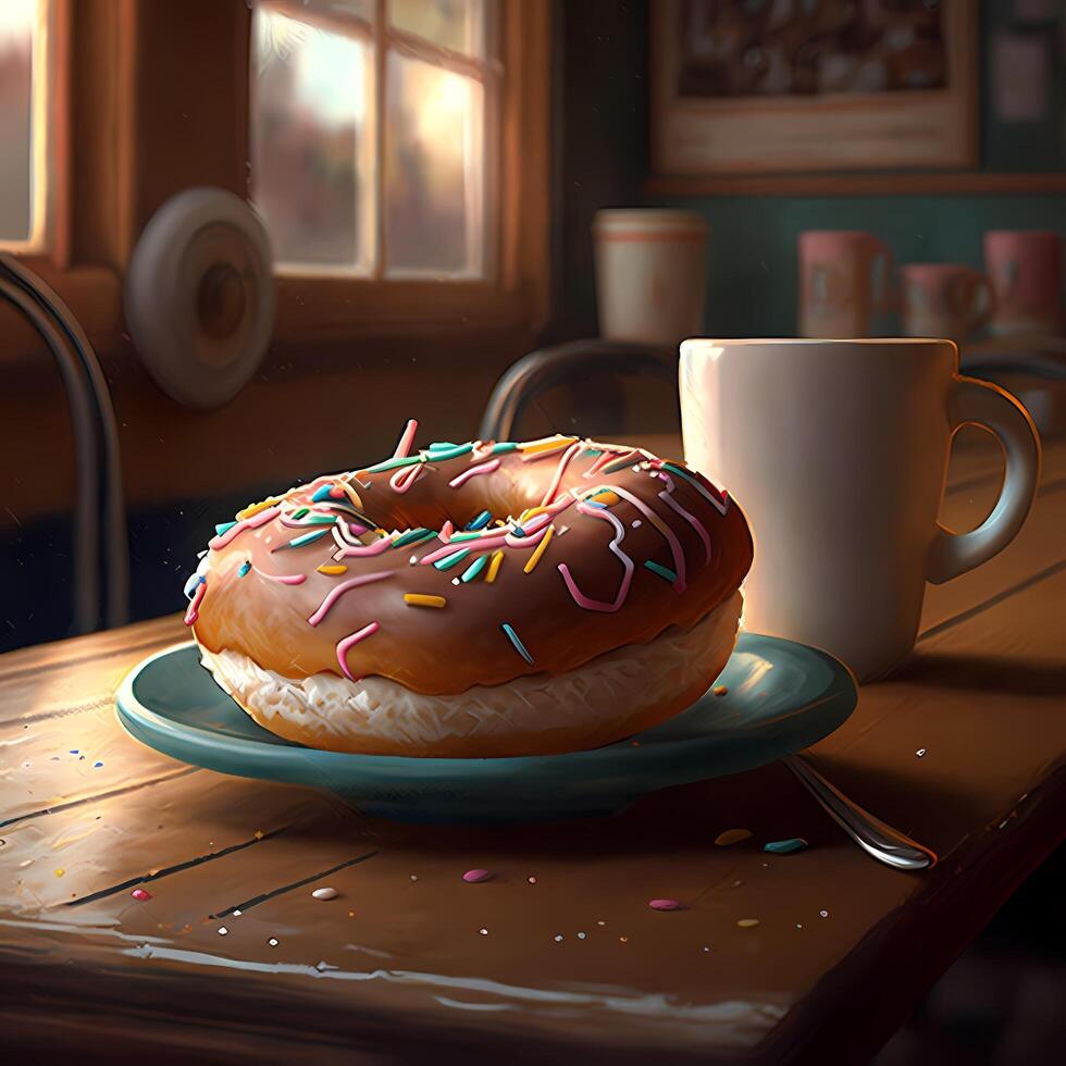 donut illustration AI Generated photo