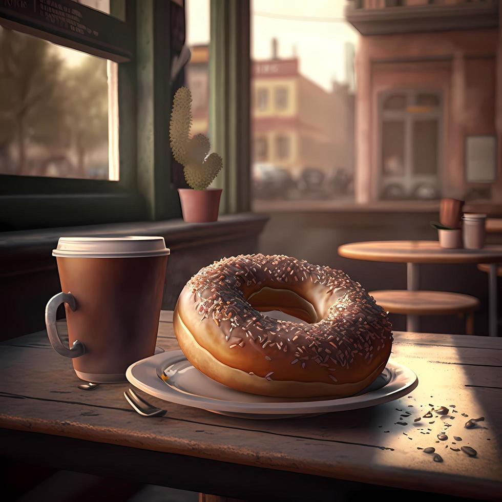donut illustration AI Generated photo