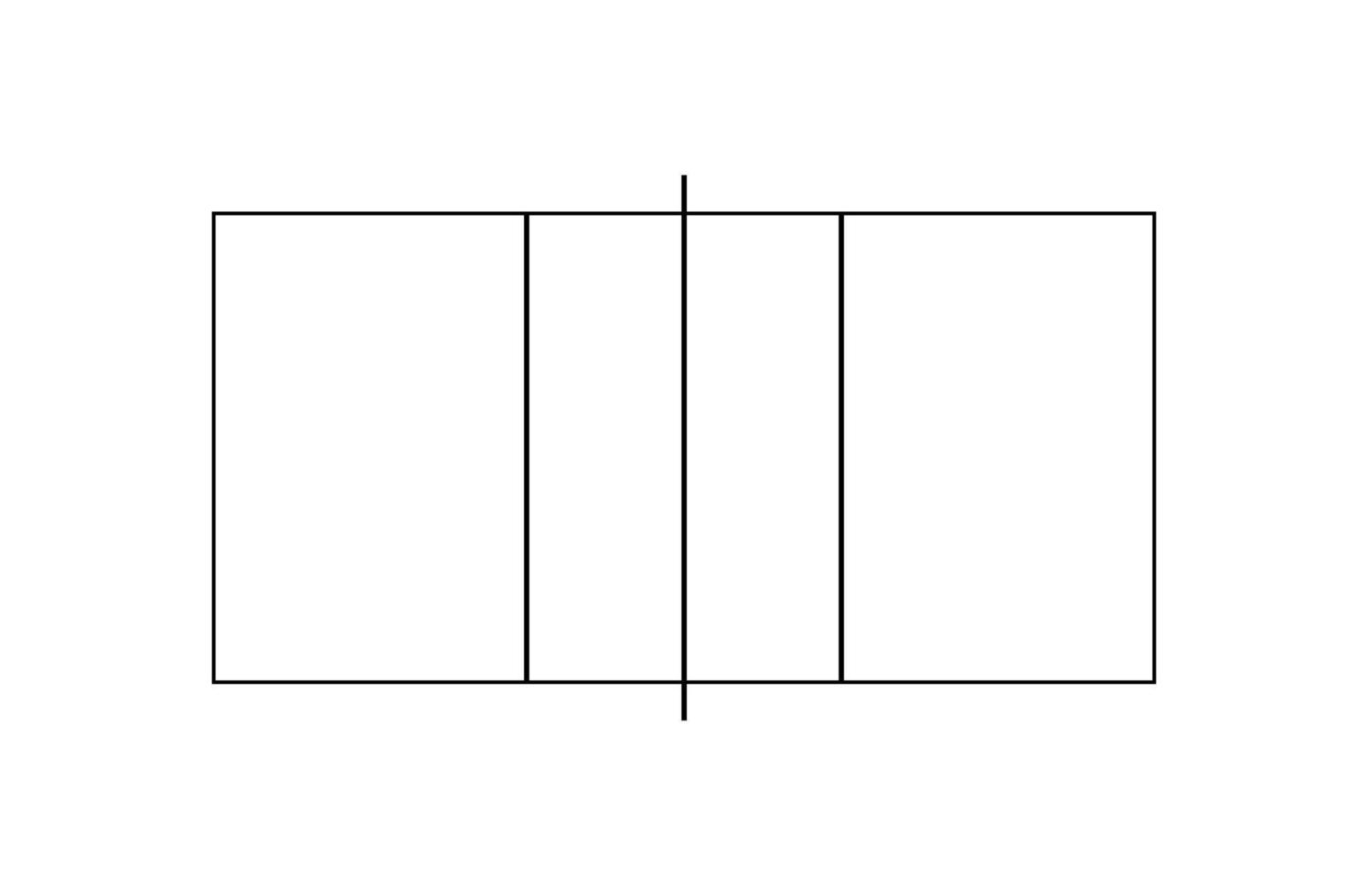 Layout of the Volleyball Court Field. Vector Illustration