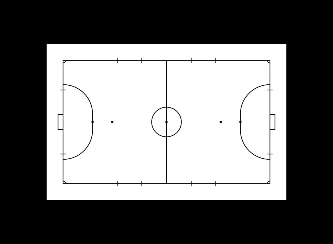 Futsal court or Indoor Soccer Field Layout for Illustration, Pictogram, Infographic, Background or for Graphic Design Element. Vector Illustration