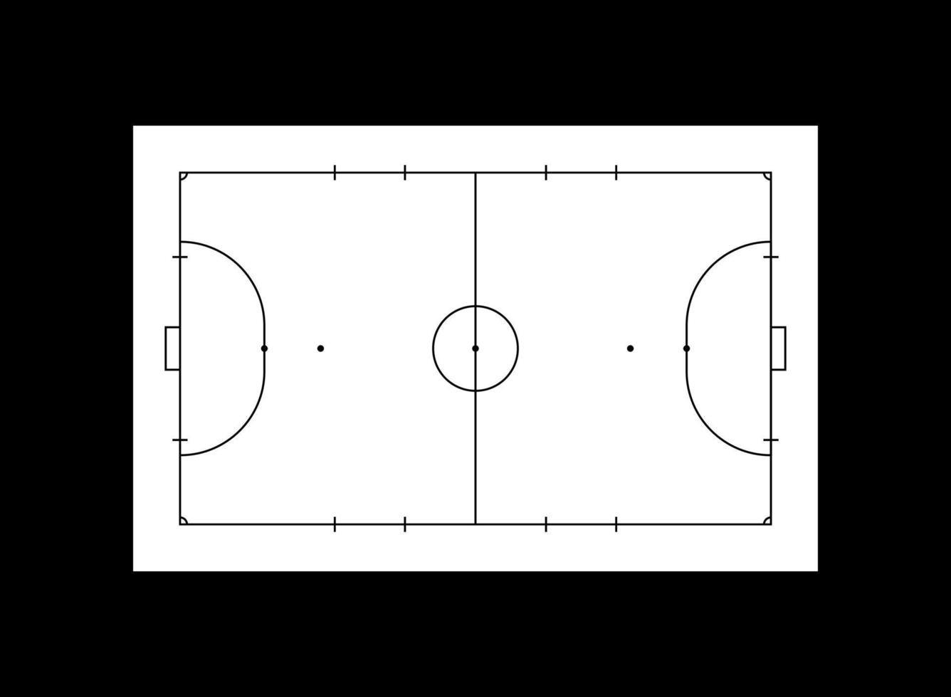 Futsal court or Indoor Soccer Field Layout for Illustration, Pictogram, Infographic, Background or for Graphic Design Element. Vector Illustration