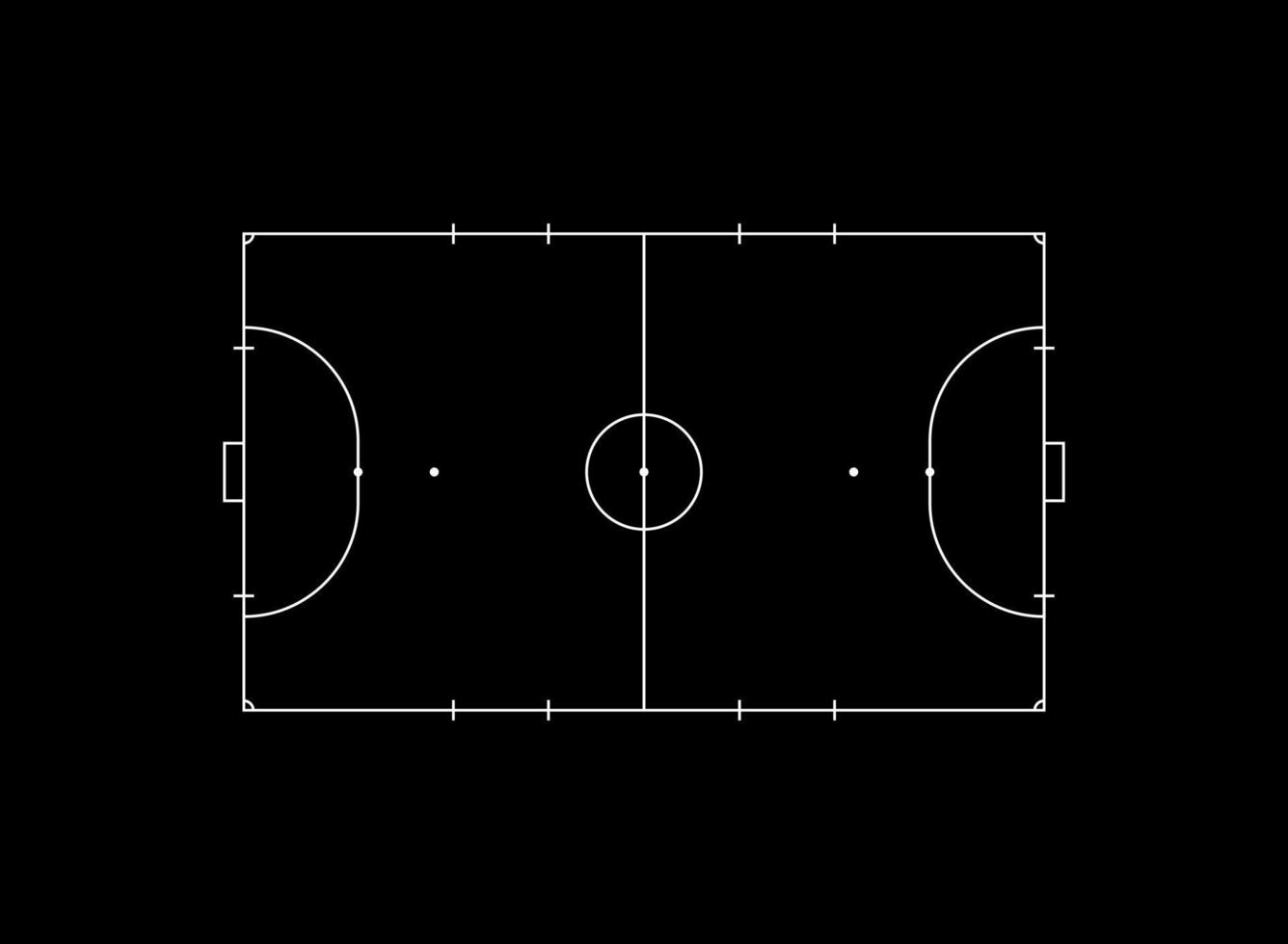 Futsal court or Indoor Soccer Field Layout for Illustration, Pictogram, Infographic, Background or for Graphic Design Element. Vector Illustration