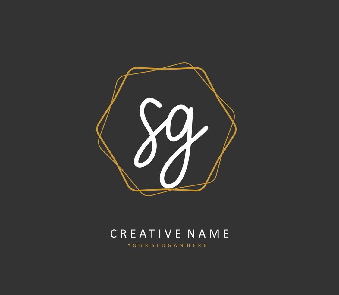 SG Initial letter handwriting and  signature logo. A concept handwriting initial logo with template element. vector