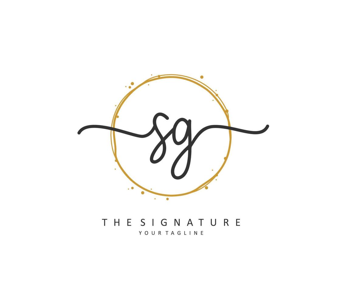 SG Initial letter handwriting and  signature logo. A concept handwriting initial logo with template element. vector