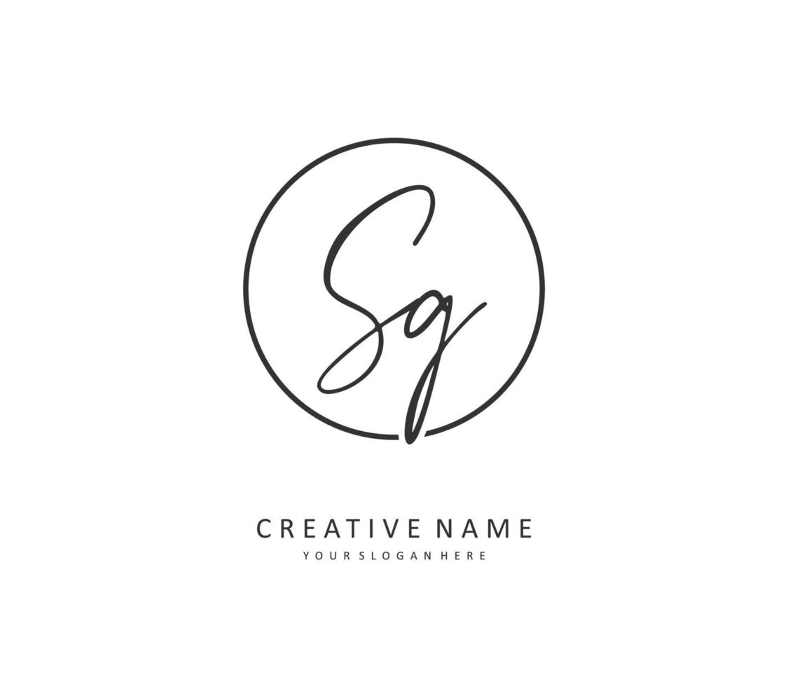 SG Initial letter handwriting and  signature logo. A concept handwriting initial logo with template element. vector