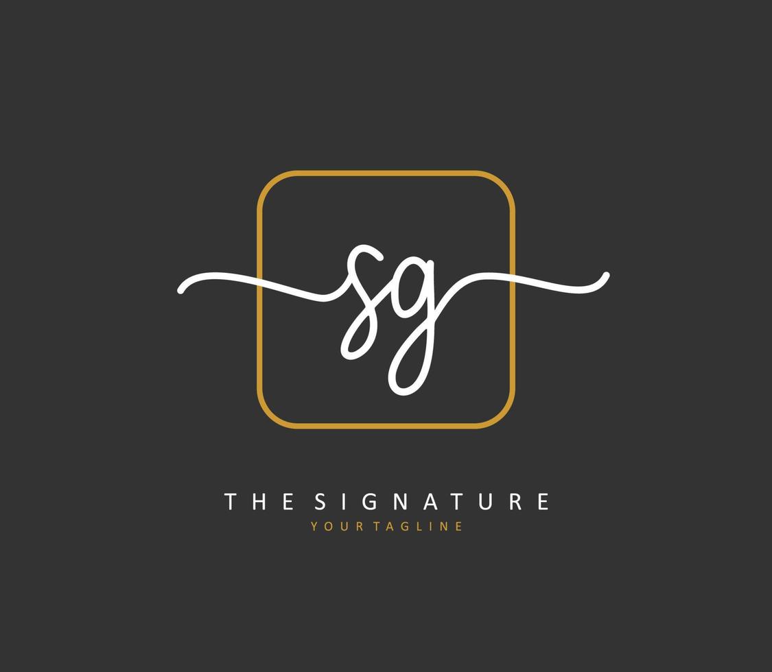 SG Initial letter handwriting and  signature logo. A concept handwriting initial logo with template element. vector