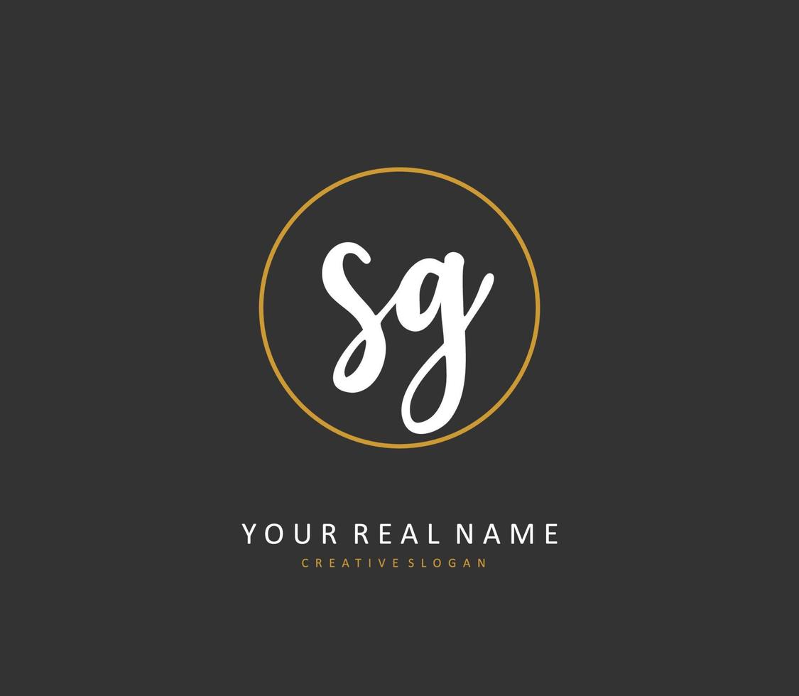 SG Initial letter handwriting and  signature logo. A concept handwriting initial logo with template element. vector