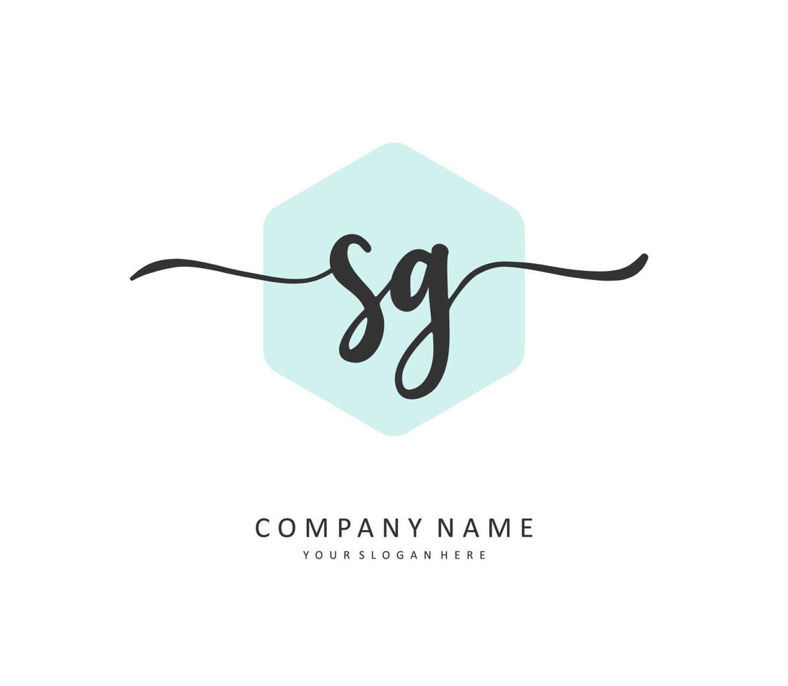 SG Initial letter handwriting and  signature logo. A concept handwriting initial logo with template element. vector