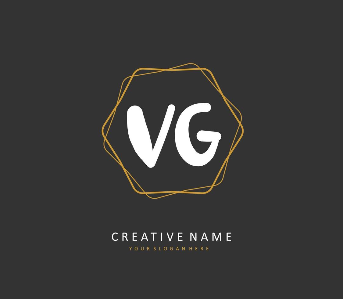 VG Initial letter handwriting and  signature logo. A concept handwriting initial logo with template element. vector