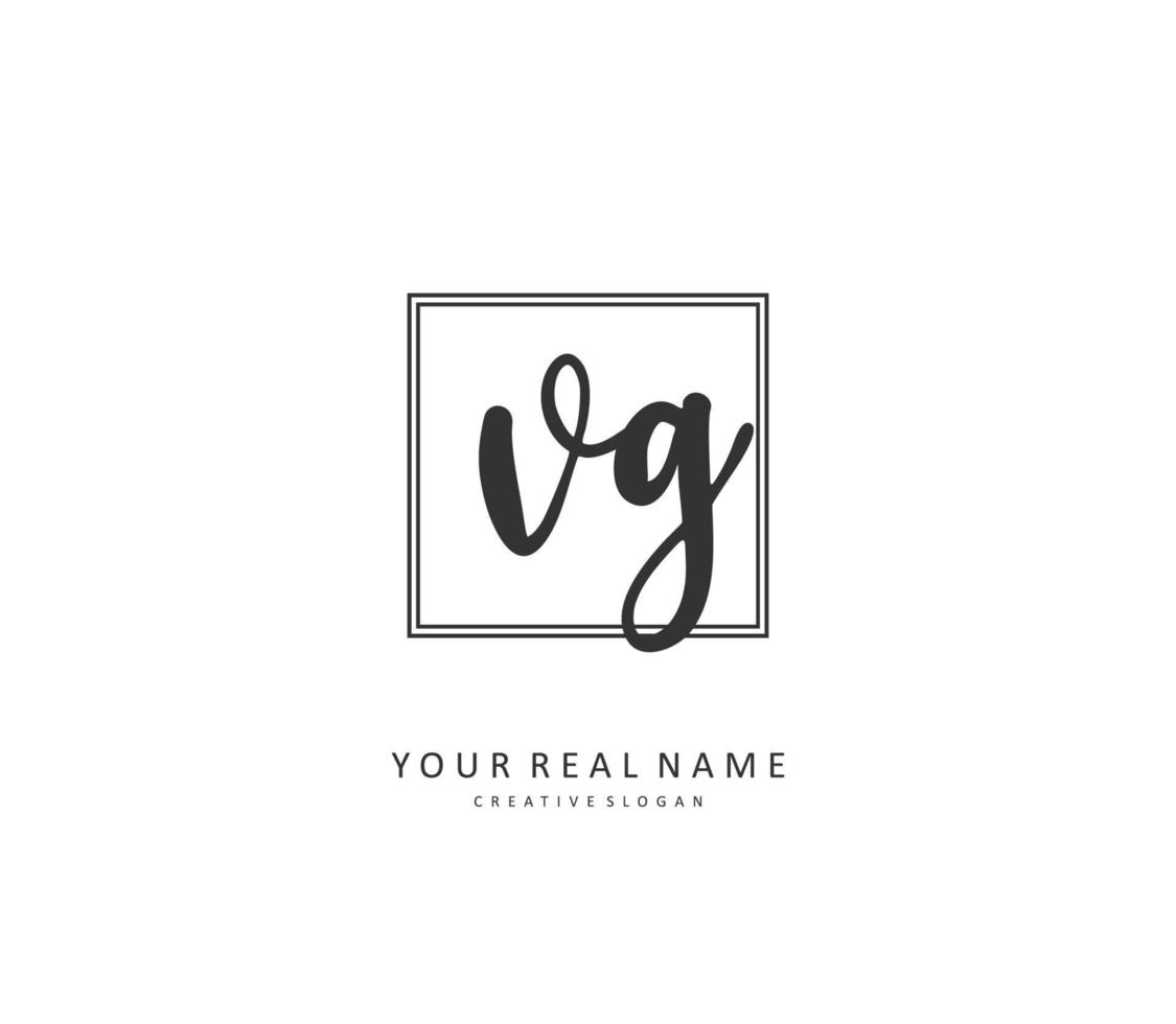 vg inicial letra escritura y firma logo. un concepto escritura inicial logo con modelo elemento. vector