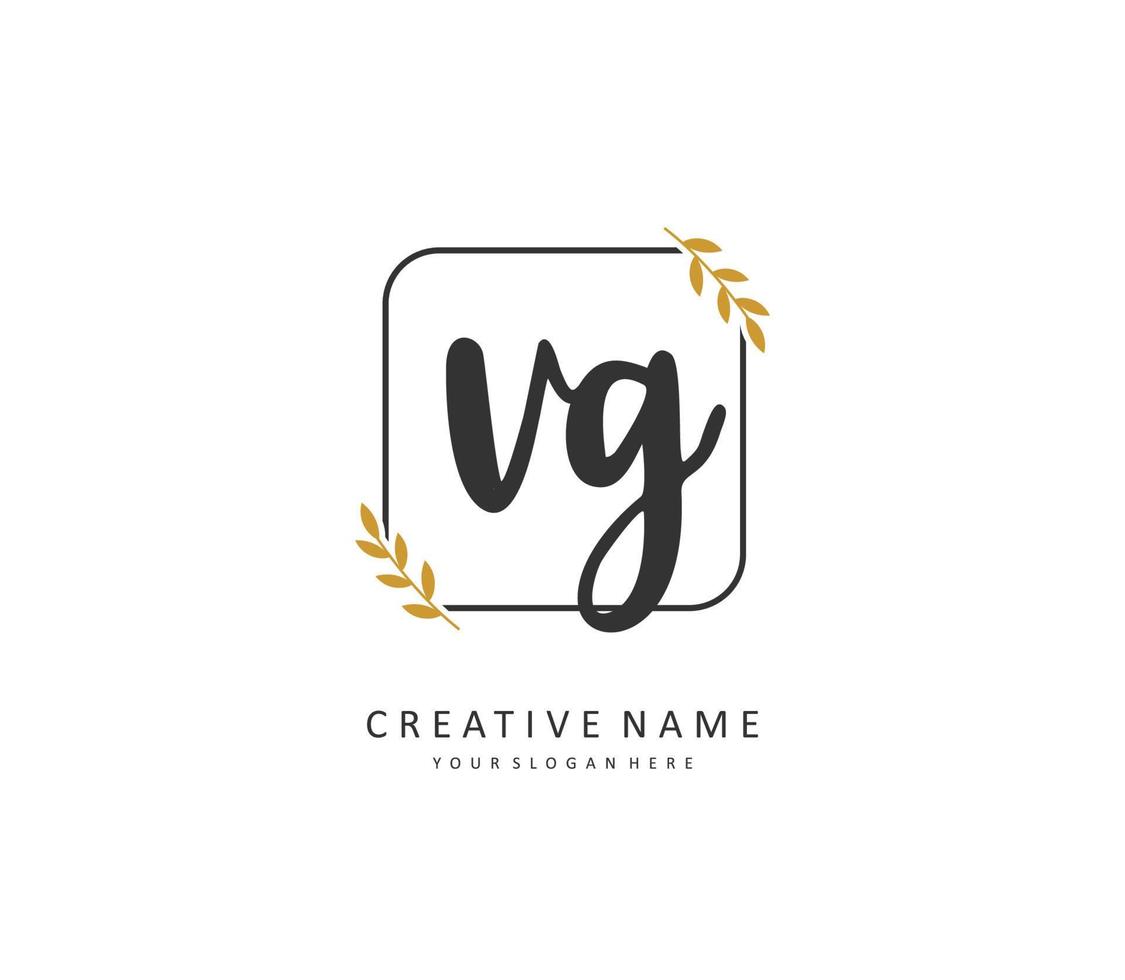 VG Initial letter handwriting and  signature logo. A concept handwriting initial logo with template element. vector