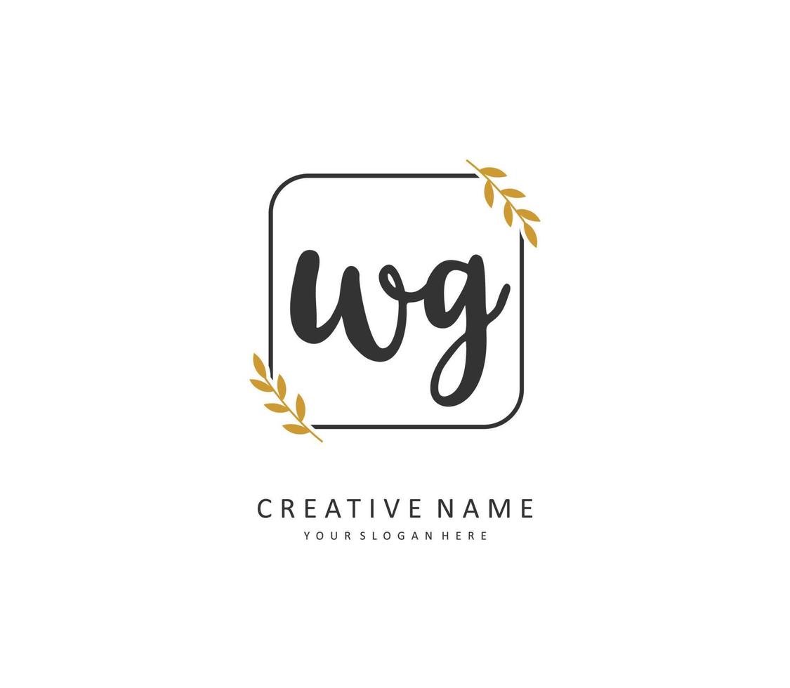 wg inicial letra escritura y firma logo. un concepto escritura inicial logo con modelo elemento. vector