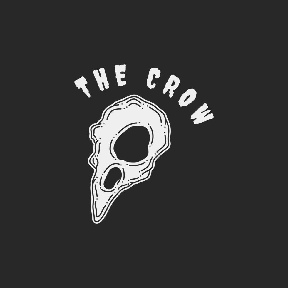 Crow skull vector illustration