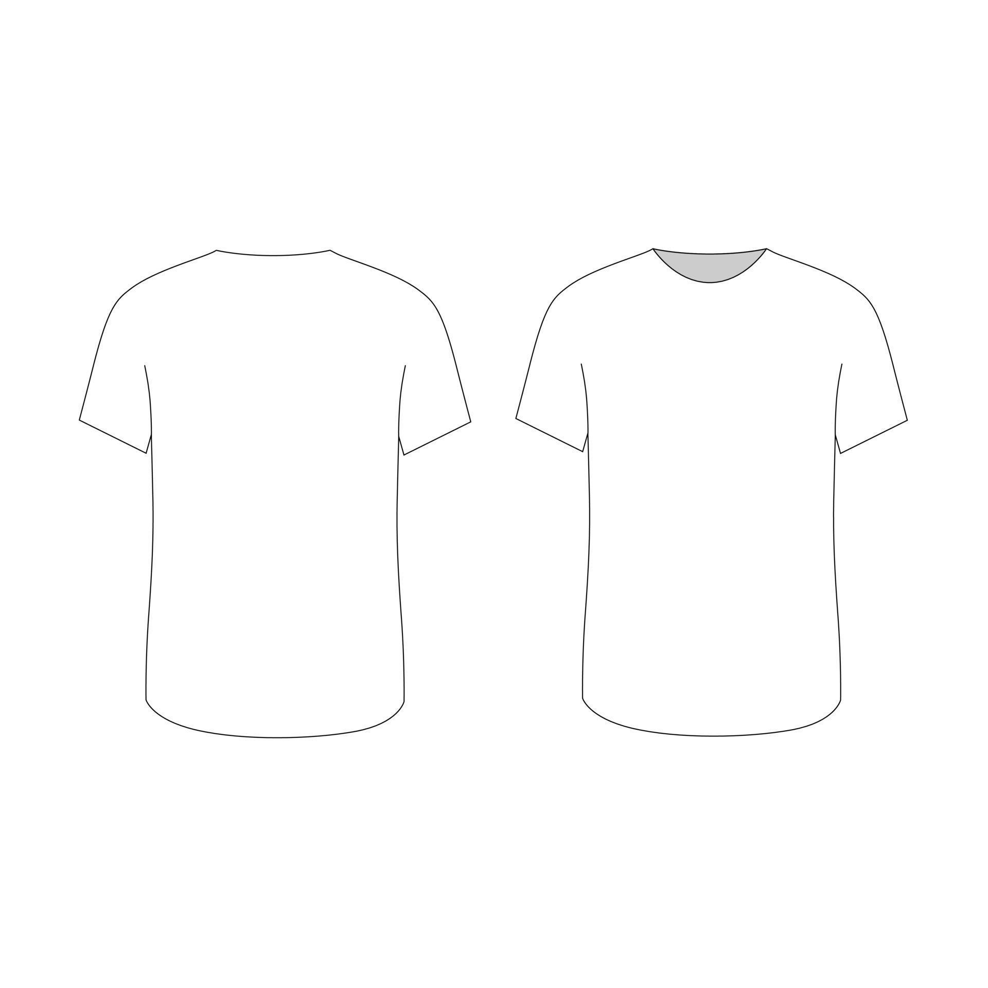 Blank simple white t-shirt vector template. Front and back view mockup ...