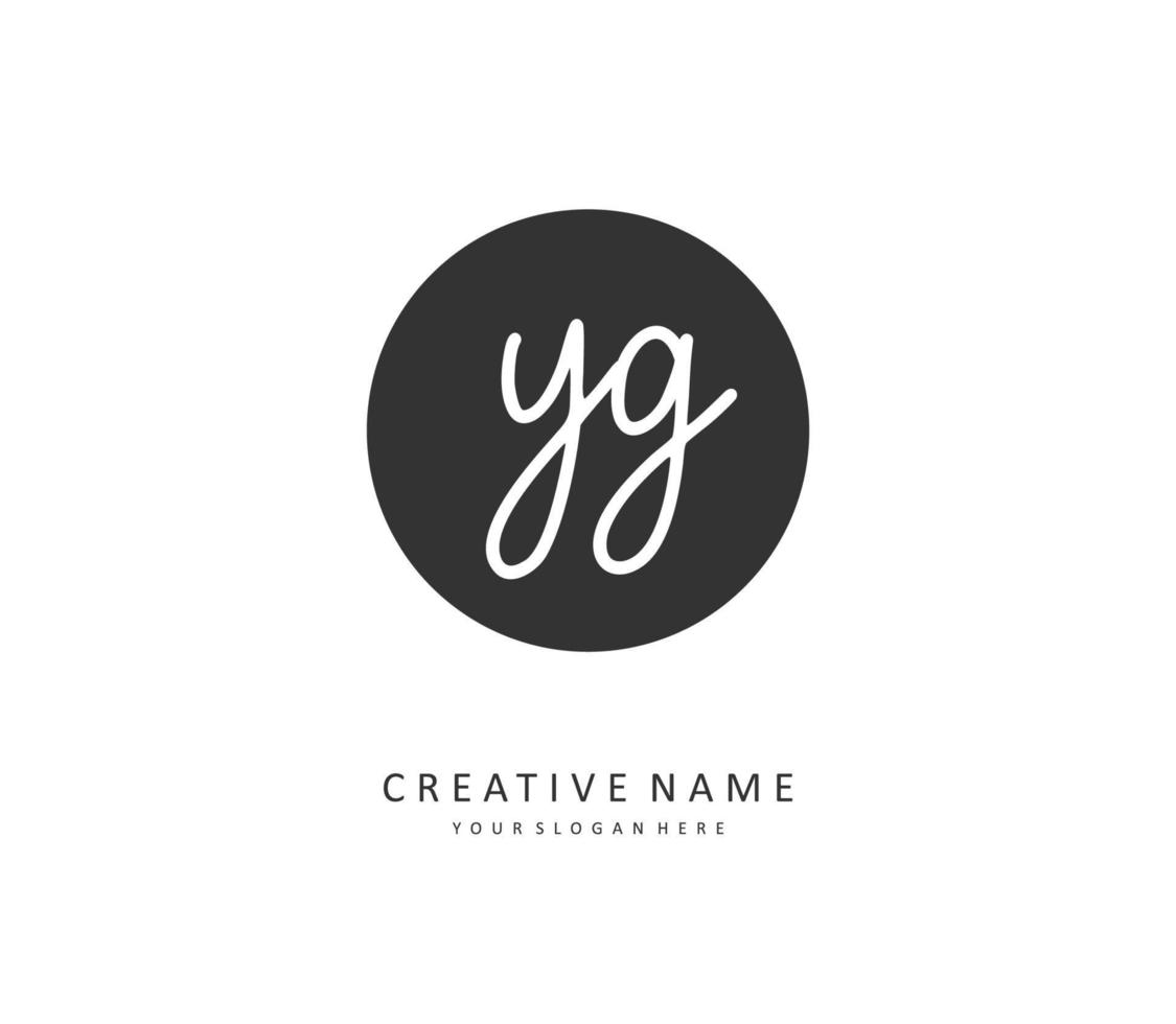 YG Initial letter handwriting and  signature logo. A concept handwriting initial logo with template element. vector