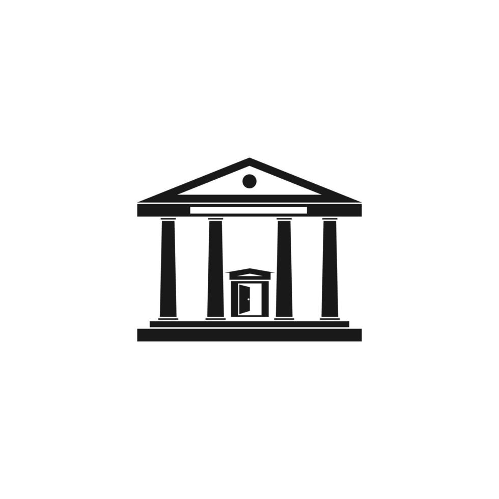 Court house government office, building silhouette logo. vector