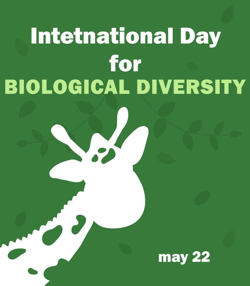 International Day for Biological Diversity. Suitable for banners, posters, cards, sweatshirts, templates and print ads. Vector illustration