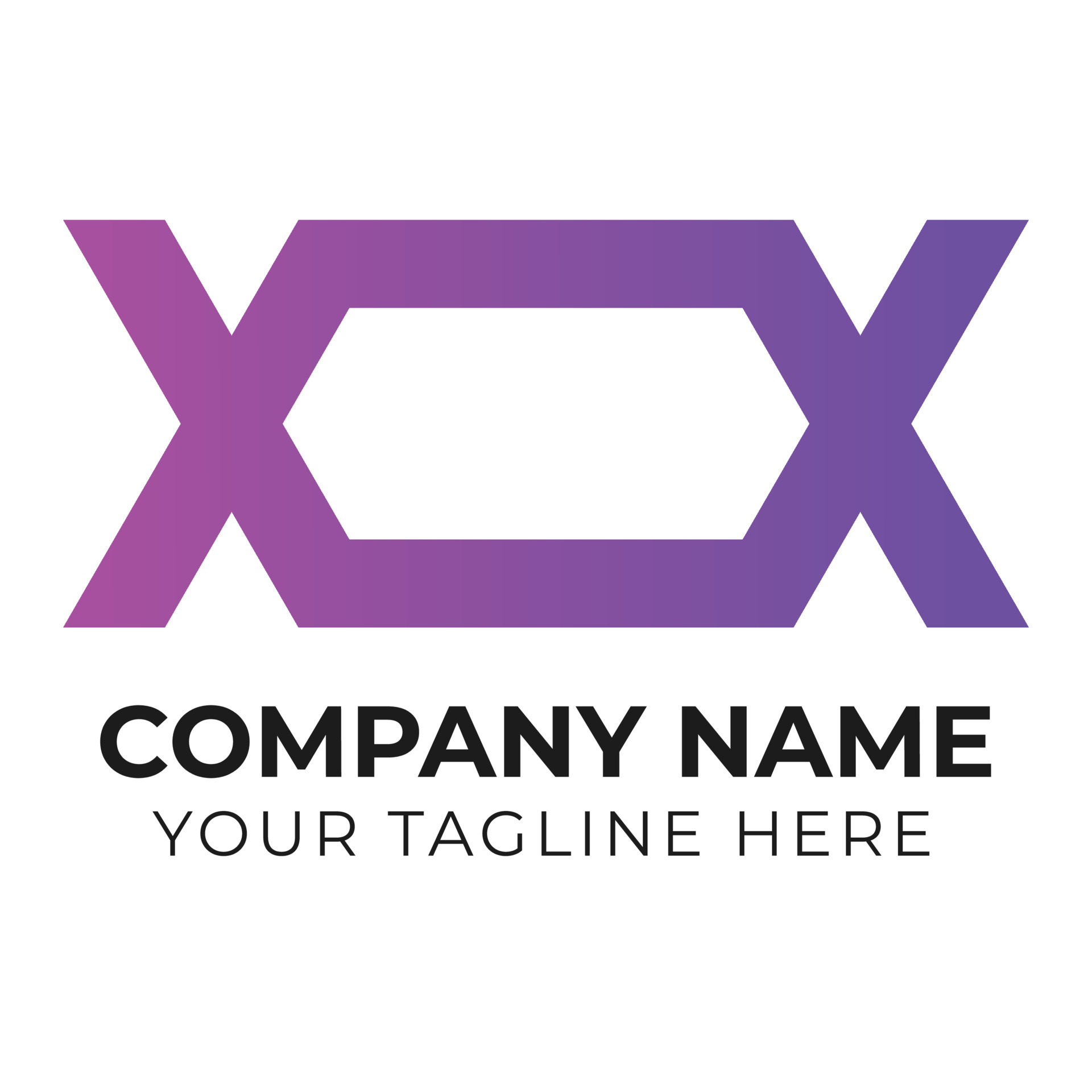 Modern creative abstract XOX letter logo design template Free Vector