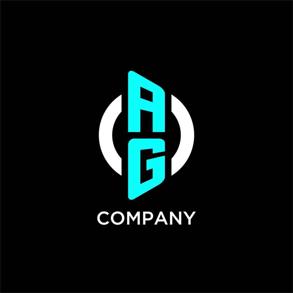 AG circle monogram logo vector