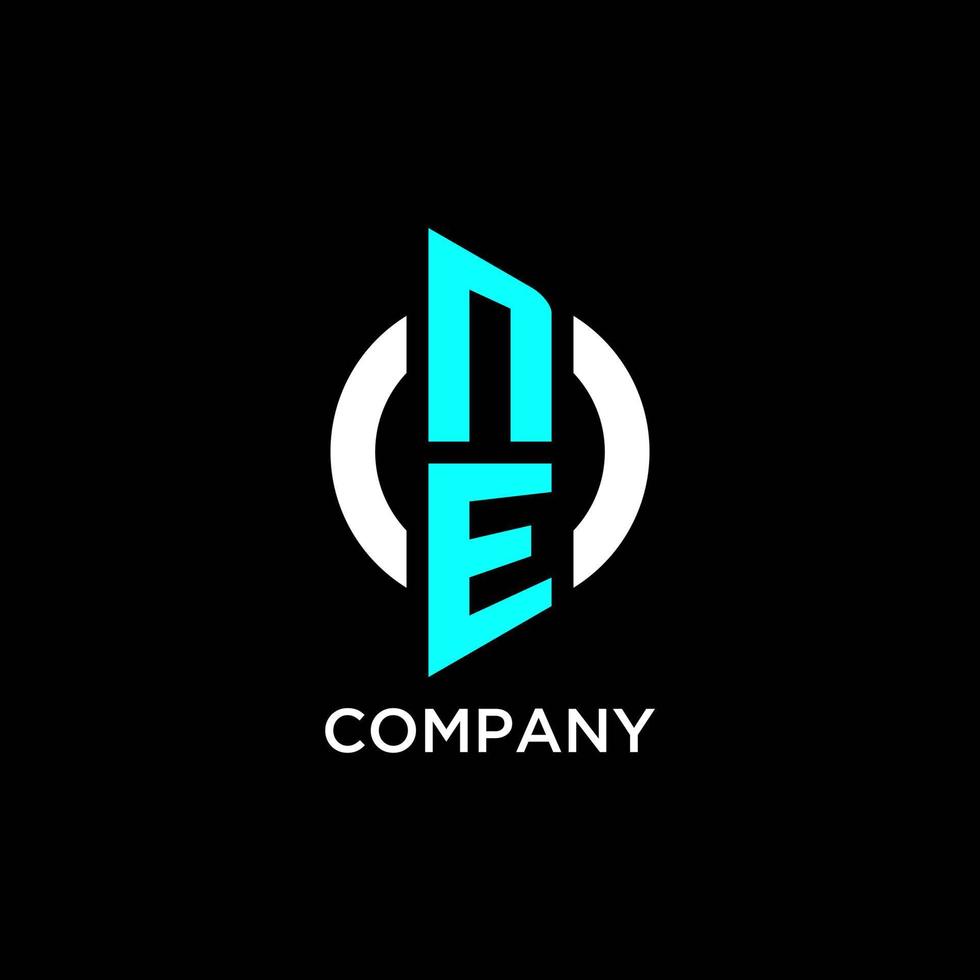 NE circle monogram logo vector