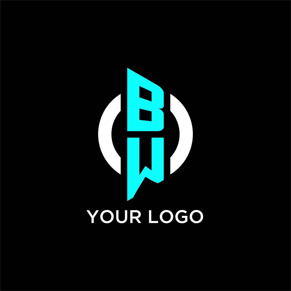 BW circle monogram logo vector