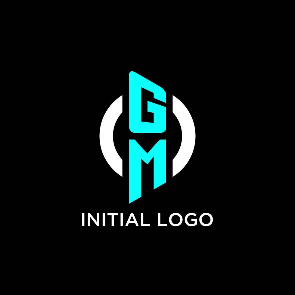 GM circle monogram logo vector