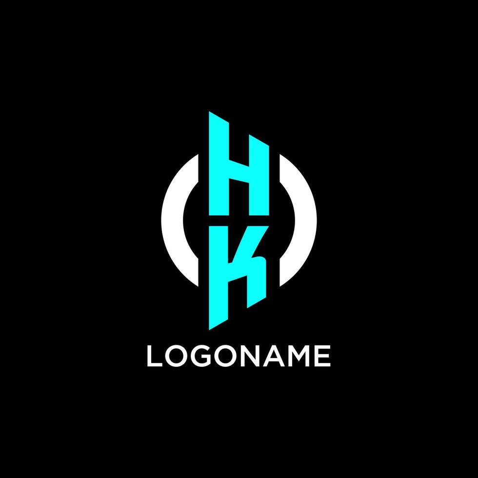 HK circle monogram logo vector