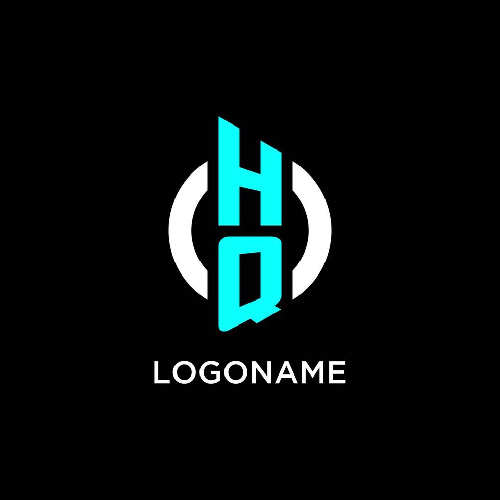 hq circulo monograma logo vector