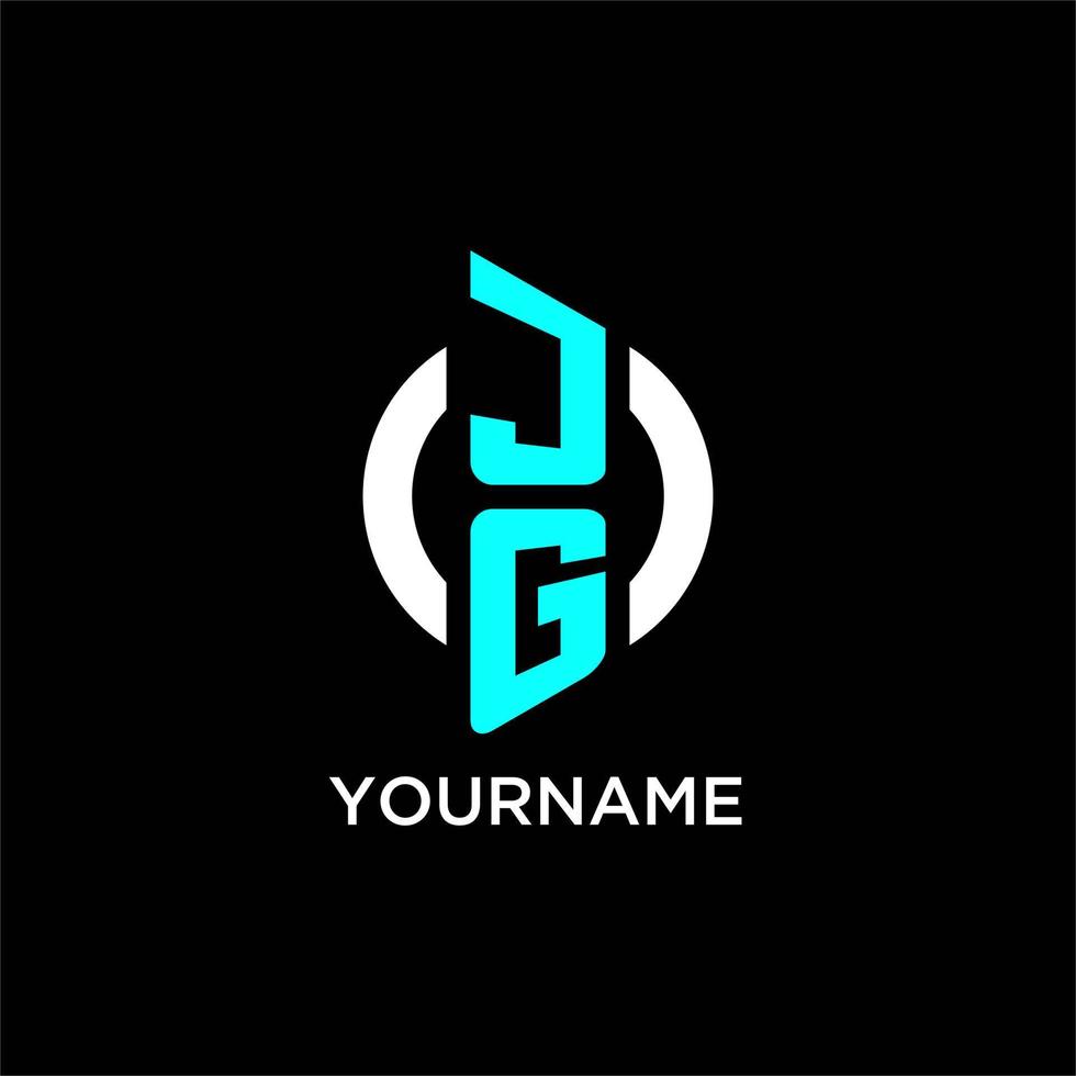 JG circle monogram logo vector