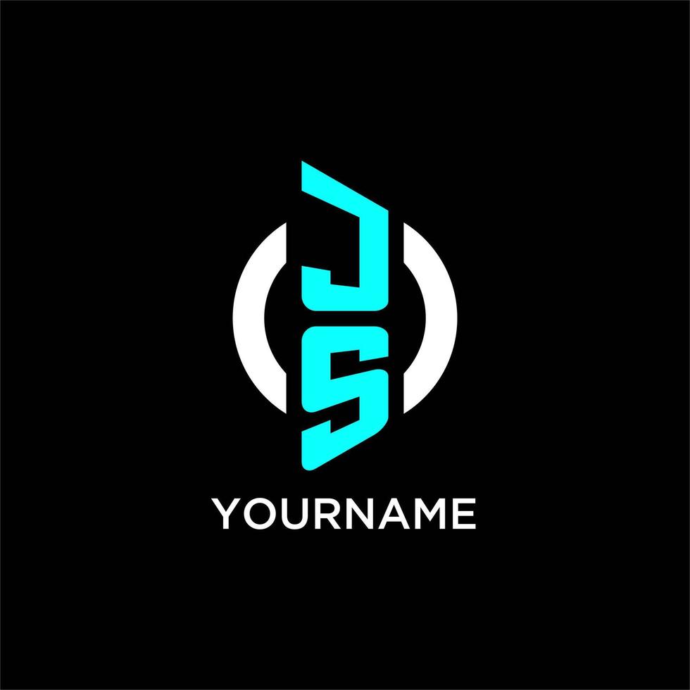 JS circle monogram logo vector