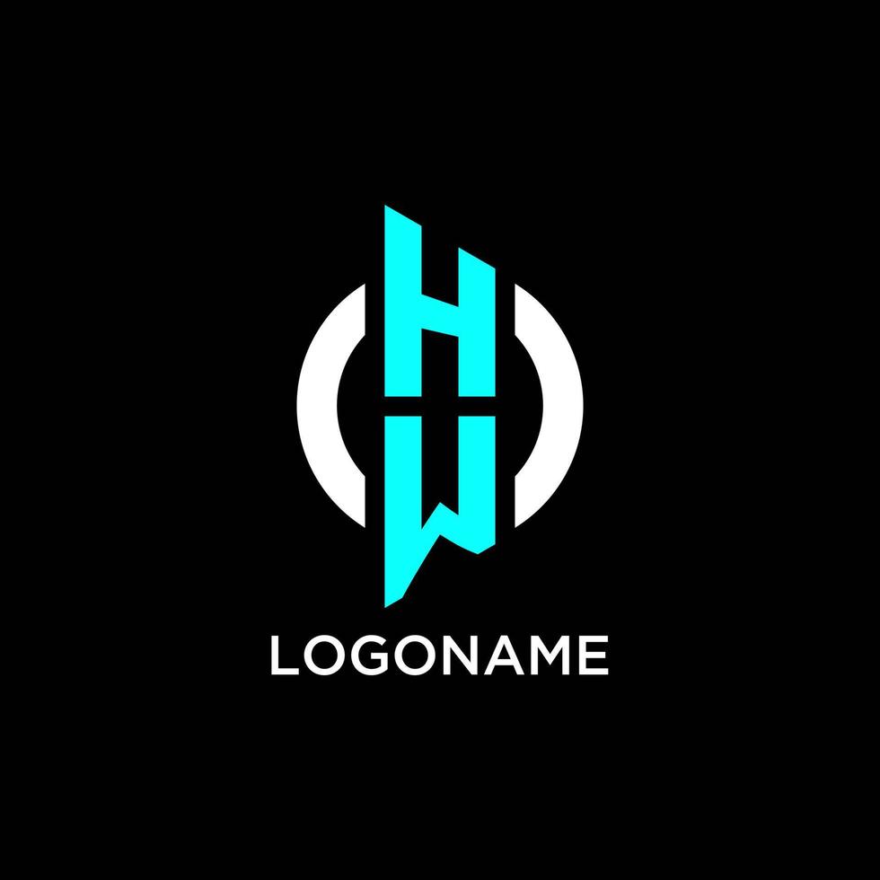 HW circle monogram logo 21881400 Vector Art at Vecteezy