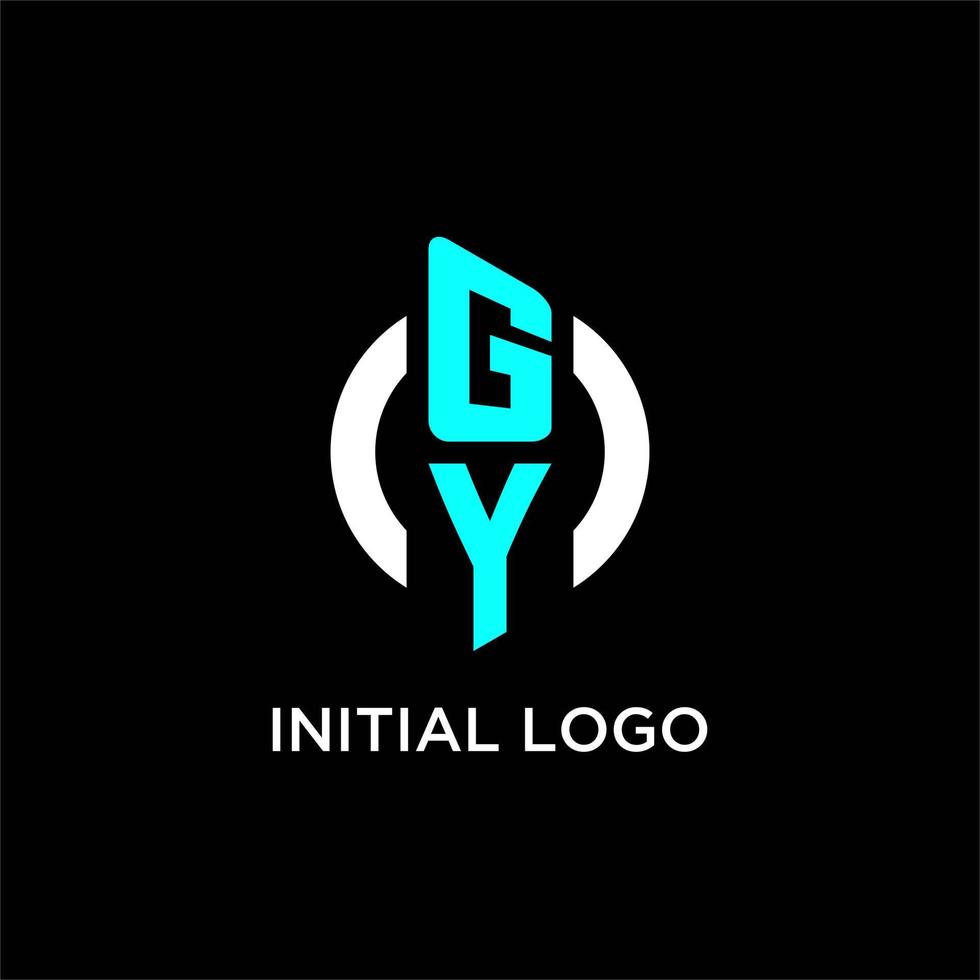 GY circle monogram logo vector