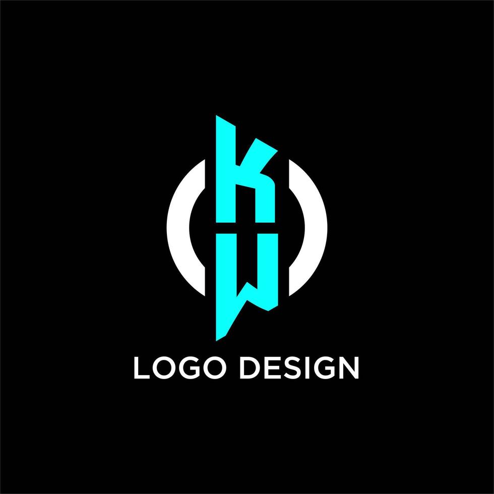 kw circulo monograma logo vector