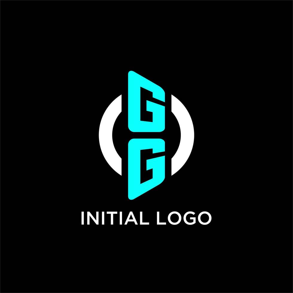 gg circulo monograma logo vector