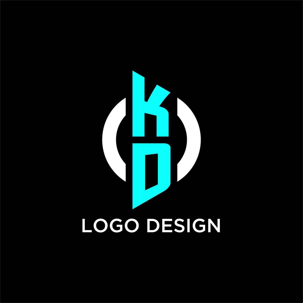 KD circle monogram logo vector