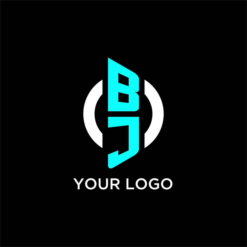 BJ circle monogram logo vector